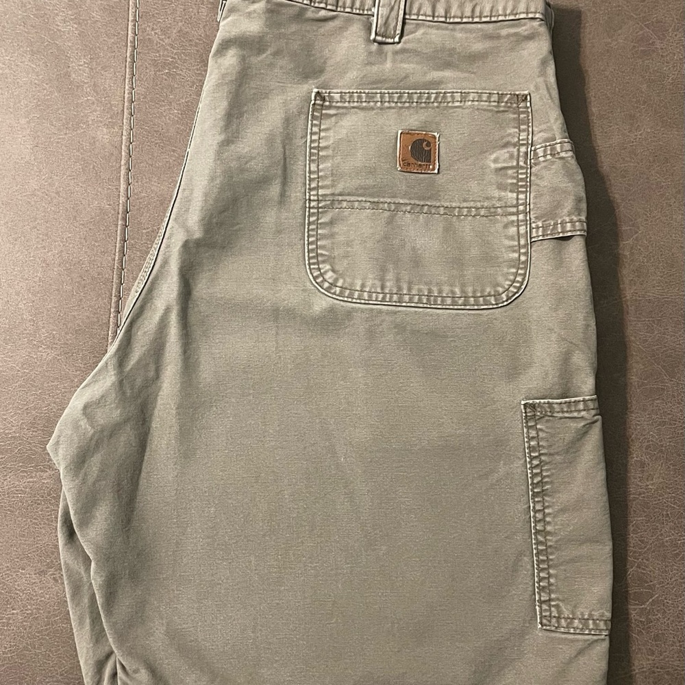 Vintage Carhartt Shorts Mens 40 Gray B147 Loose Canvas Utility Work Carpenter